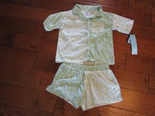 Art Class Girls Size L 10-12 Pajama Short Set, Super Soft Green Velour, NWT