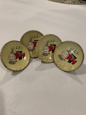 4 Rare Amerock Story Book Train Dresser Metal Draw Pulls Knobs