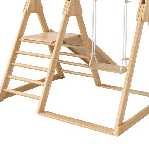 3 in 1 Kinderspielzeug mit Klettergerüst, Schaukel, Rutsche, Kombispielzeug - Bild 8 von 19