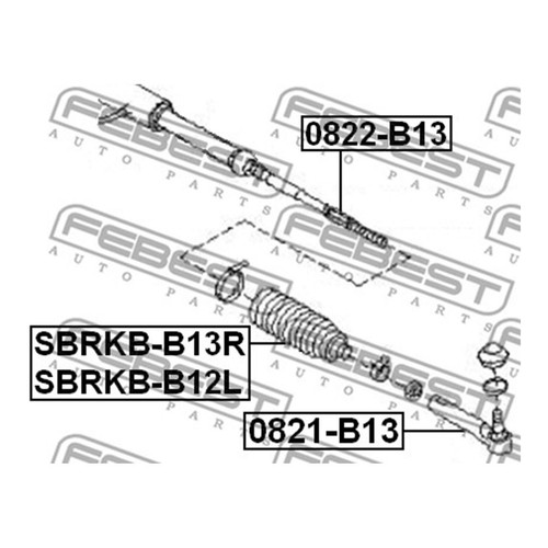 FEBEST Steering Boot Bellow SBRKB-B12L Front FOR Impreza Forester Legacy Genuine - Picture 2 of 6