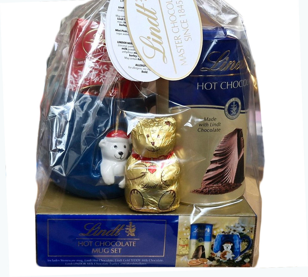 Lindt Hot Chocolate Mug Gift Set Bear Milk Drink & Marshmallows for