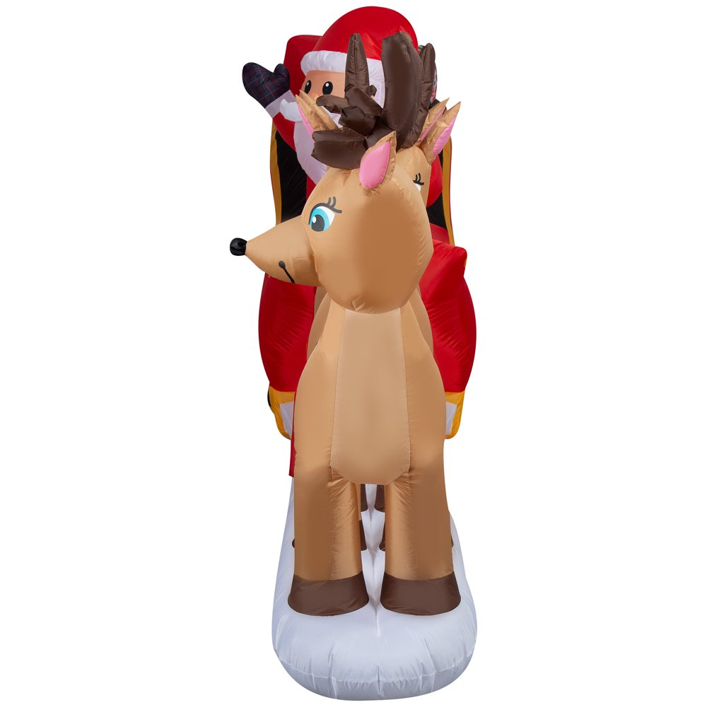 Airblown Inflatables Christmas 12 Foot Santa in Sleigh with Reindeer