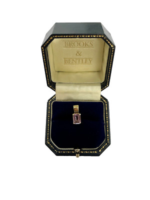Amethyst Anhänger 9kt Gold 1,75ct Smaragdschliff Amethyst Goldanhänger