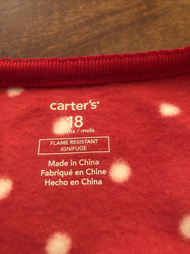 CARTER'S 1-PIECE REINDEER FLEECE FOOTIE PJ'S GIRL'S 18 MONTHS CHRISTMAS NWT - Picture 4 of 8