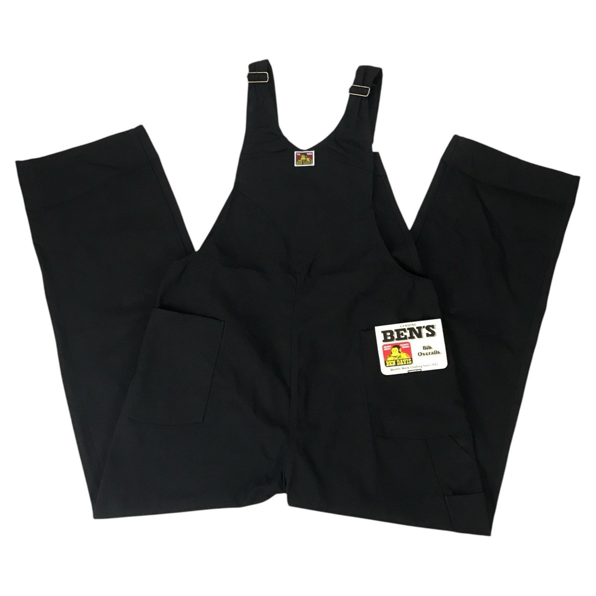 Vintage Ben Davis Overalls Mens 42 Black Bib Carpenter Unlined