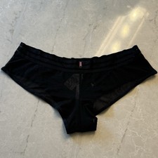 NEW Victoria's Secret PINK PANTY LG BLACK CHEEKSTER EXTRA LOW RISE NWT