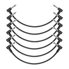 3X(Guitar Patch Cable Guitar  Pedal Cables,Black 6 Pack 30cm  E1A7)8767