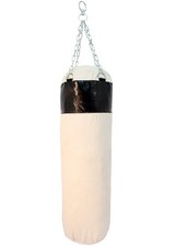 50" Kick Boxing Canvas Black / Red Punching Bag with Chains MMA Training Sports
