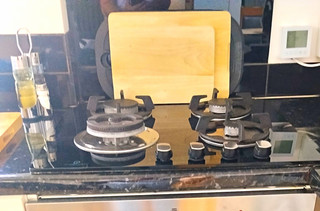 Premier Black Glass Drop In Gas Hob with Burner Surface and Knob Controls