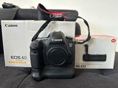 Canon EOS 6D DSLR-Kamera schwarz mit Batteriegriff BG-E13