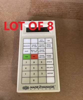 Lot Of 8 Vintage Made2Manage Systems (M2M) TT8B-08 Handheld RF Data Terminal