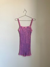Zara Women's Tie Dye Ribbed Romper in Purple/Pink Size MEDIUM