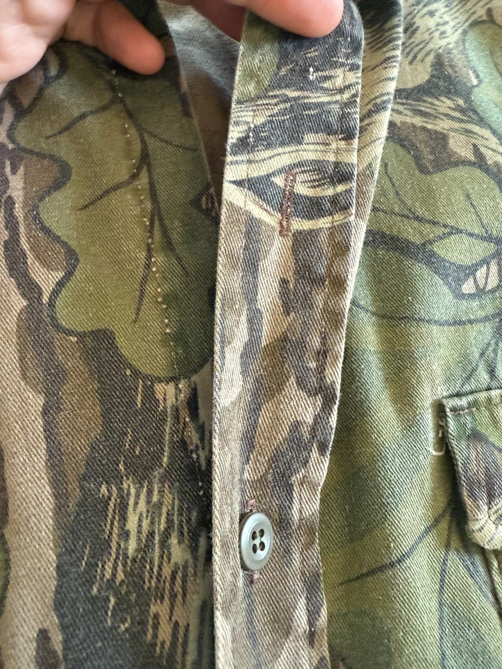 VINTAGE MOSSY OAK FULL FOLIAGE CAMO HUNTING SHIRT, MEN'S XXL BUTTON FRONT READ - Image 4 of 4