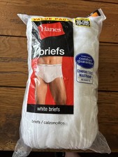 7- NEW Hanes Briefs Men's 3XL 48-50 Classic White Cotton Underwear 7 Pairs 2010