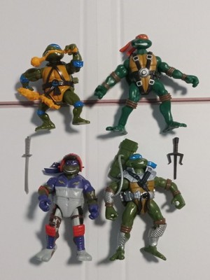 Vintage TMNT Figure Lot Of 4 Missing Accessories Slight Damaged Please READ ALL 