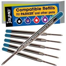 Replacement for Parker 1950371 - G2 Ballpoint Pen Refill - 6 Blue Blue Parker 6