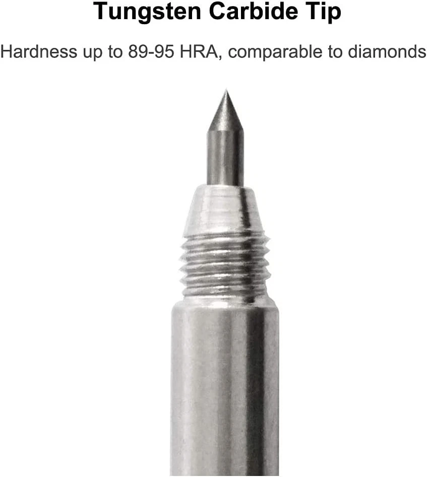 Paquete de 4 escribadores de carburo de tungsteno, bolígrafo de grabado con doble cabeza gris Foto 3 de 4