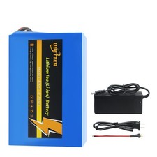 36V 20Ah Lithium Battery with 42V 2A Charger, Built-in 30A BMS, 0-1400W Motors