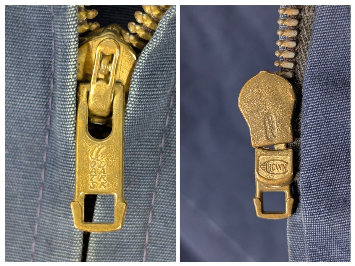 Sportswear Vintage 50s Faded Indigo Twill Work Crown Zipper Hoodie Sportswear Vintage 50s Faded Indigo Twill Work Crown Zipper Hoodie