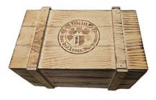 alte Holzkiste Weinkiste Präsentkiste geflammt mit Deckel (41,5cm x 26cm x 22cm)