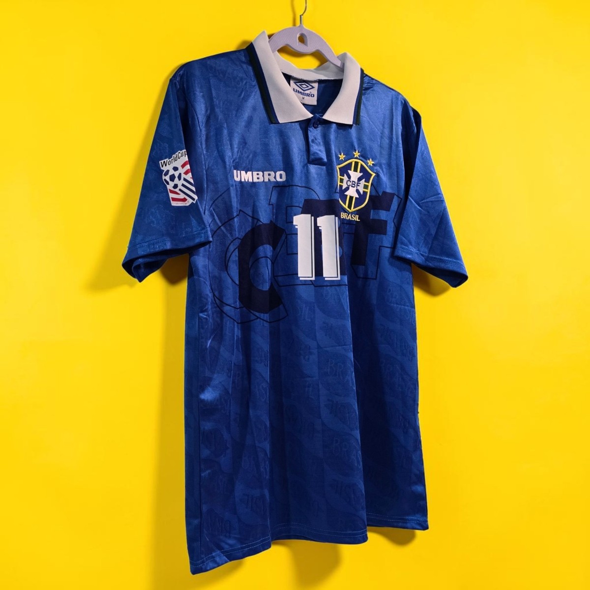 BRAZIL Away World Cup 94 - Soccer - Jersey Retro - ROMARIO #11
