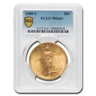 1909-S $20 St Gaudens Gold Double Eagle MS-64+ PCGS
