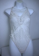 Victoria's Secret Women's Lingeries Lace Sheer Bodysuit Ivory Size S