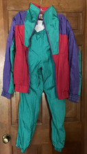 Vintage Rock Creek Tracksuit Set M/S Colorblock 90s Windbreaker Pants Teal Pink