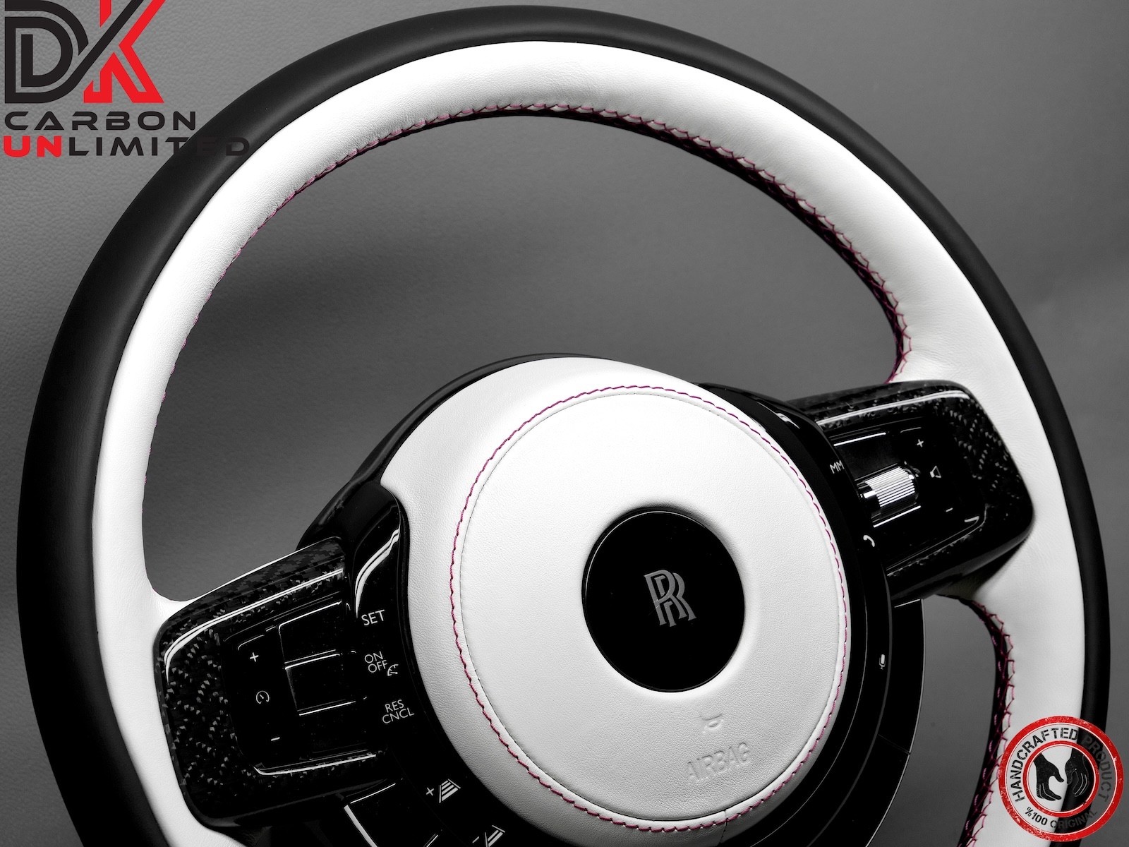 Rolls Royce Ghost Thick Rimmed Two Tone Grace White Black Napa Steering Wheel