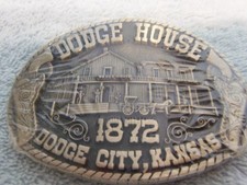 Dodge House 1872 Dodge City Kansas Souvenir Brass Belt Buckle 321 NEW