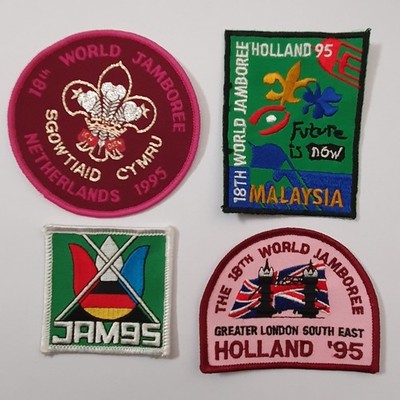 4 Pfadfinder 18. Welt Jamboree Niederlande 1995 Kontingent Abzeichen Aufnäher. L10