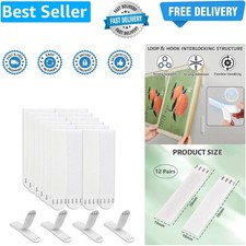 Heavy Duty Picture Hanging Strip, 12 Pairs24 Strips Damage Free Adhesive Moun...