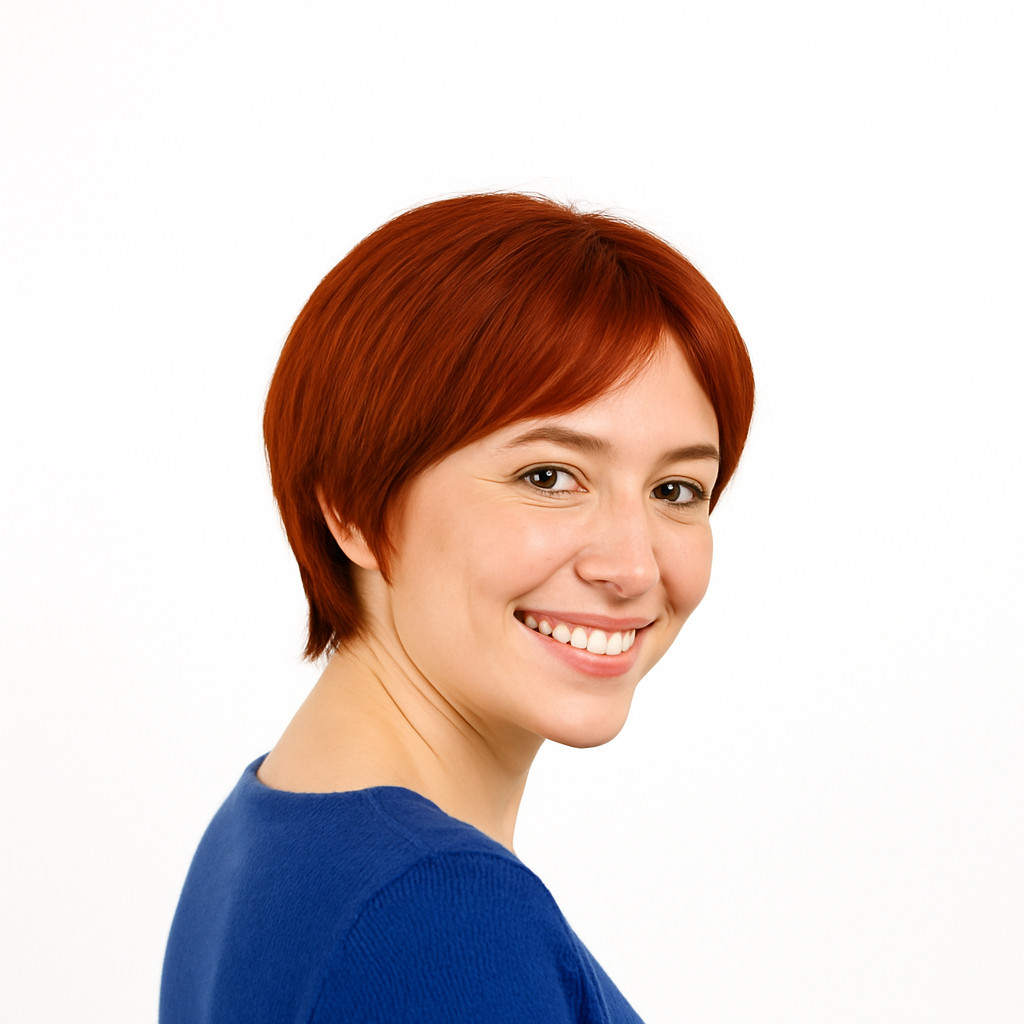 Perruque femme courte rousse cuivrée ALICIA ref 350 cheveux naturels synthétiques