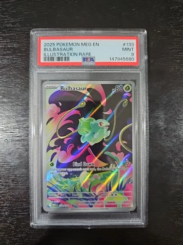 Bulbasaur Mega Evolution PSA 9 133/132 Illustration Rare Pokemon Card