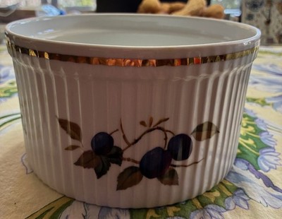 Vintage Evesham Vale Gold Royal Worcester Porcelain Small Souffle Dish~3¾''x6¾''!