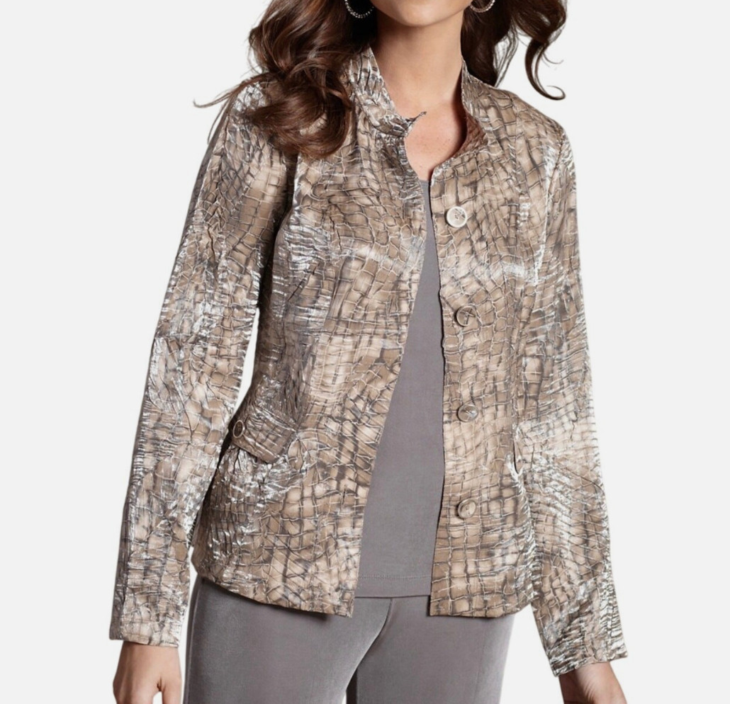 CHICO'S Brown Beige Shimmer PRINCESS PYTHON SNAKE… - image 1