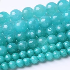 90PCS 4MM Lake Blue Chalcedony Natural Gemstone Round Stone Beads for