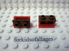 Lego 3937 & 3938 Hinge Red Brick Base w/ 1x2 Top Plate Brown 2 Hinged Sets 7119