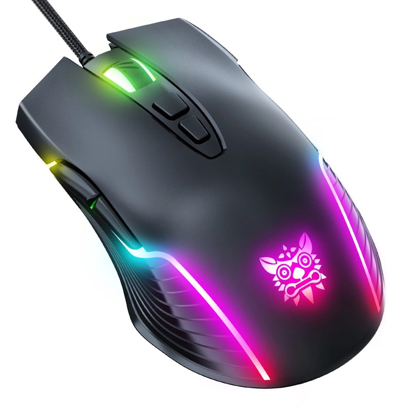 ONIKUMA CW905 Wired Gaming Mouse 6400 DPI 7 Programmable Buttons RGB Lighting