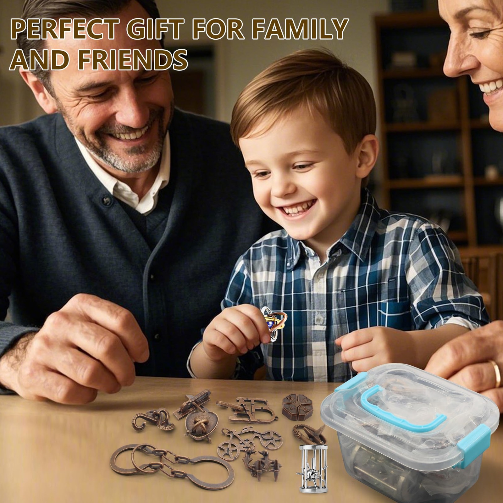 12Pcs Brain Teaser Puzzles for Adults and Teens, 3D Metal Puzzle Set with Var...