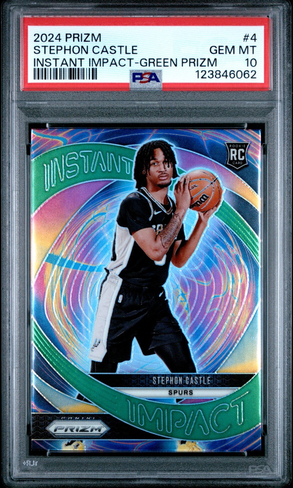 PSA 10 STEPHON CASTLE INSTANT IMPACT-GREEN PRIZM (RC) 2024 PANINI PRIZM #4