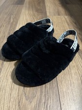 UGG Australia Fluff Yeah Women's Slide Sandal, Size US 7 - Black