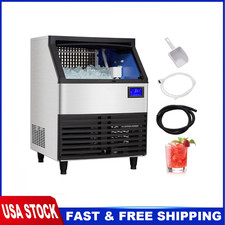 Commercial Ice Maker, 176lbs/24 Hours, Ice Maker Machine with 99lbs Storage Bin