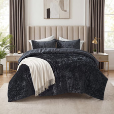 Full/Queen Cozy Velvet Comforter Sets, Luxury 3-Piece All-Season Bedding, Bed Se
