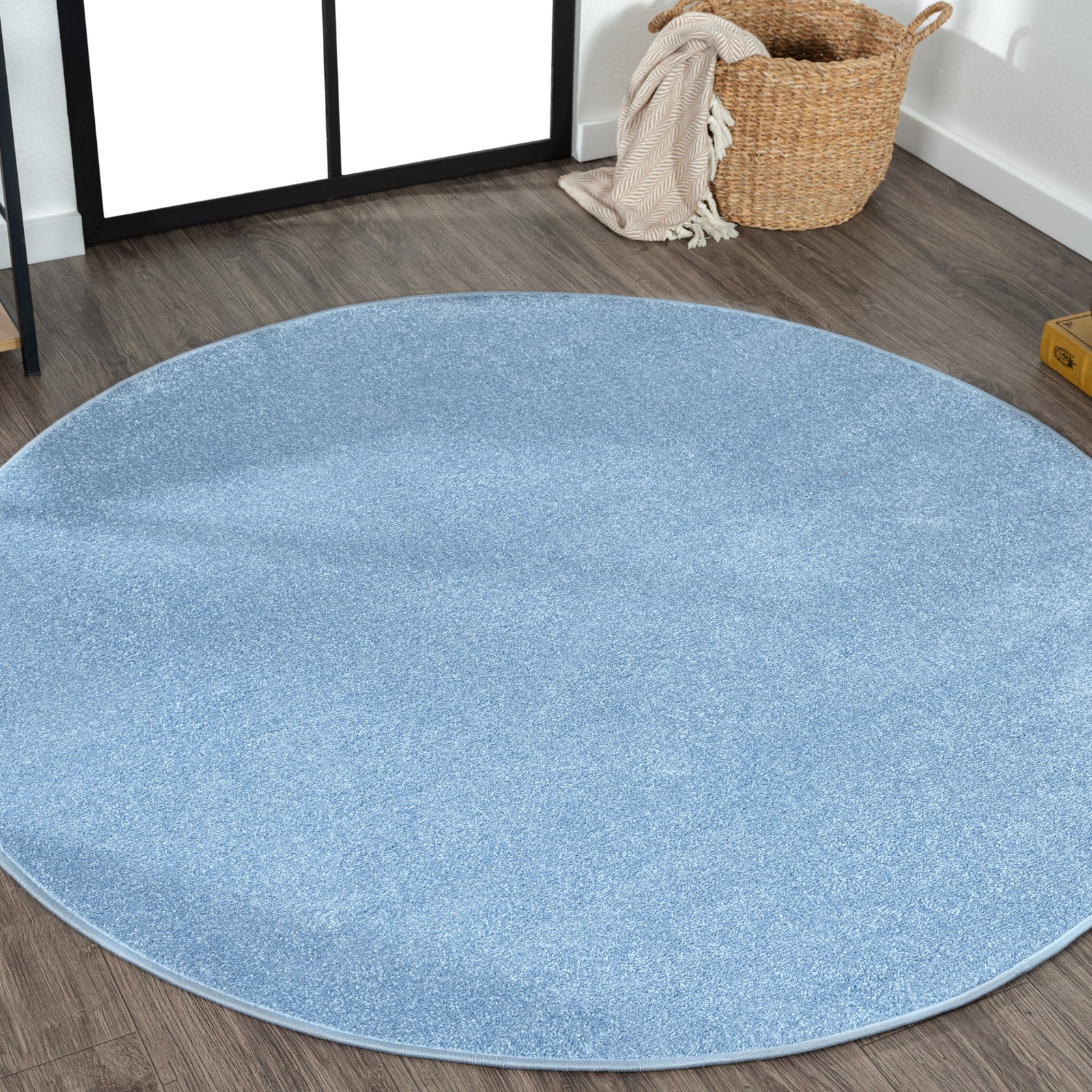 Jonathan Y Lighting SEU100-8R 8x8ft Classic Blue Supersoft Polypropylene Rug