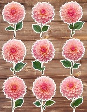 Pink Dahlia Flower Die Cut Vinyl Stickers Scrapbooking Laptop Waterbottle