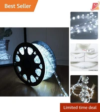 50ft LED Rope Lights Waterproof Connectable Indoor Outdoor White Decor