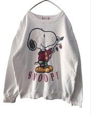 SNOOPY Vintage 90s Flower Sweatshirt White M Good Condition, Rare Design