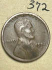 1923-S LINCOLN WHEAT CENT, low mintage date, decent fine grade,  #372