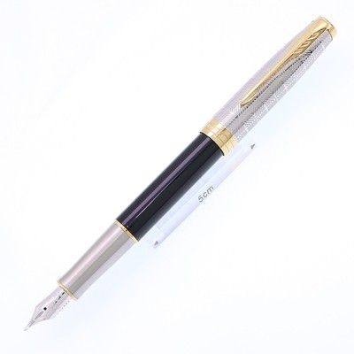 Parker Sonnet Premium Metal & Black GT NIB 18K gold M
